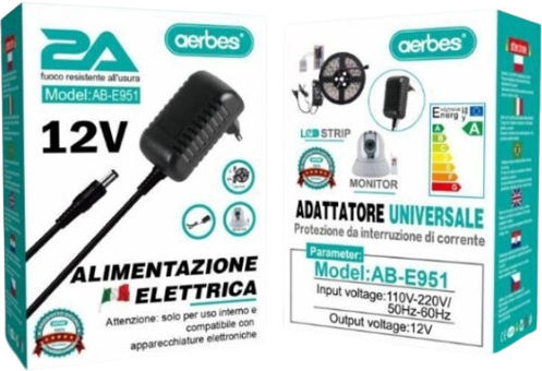 Aerbes AB-E951 Universelles Netzadapter 12 1A mit Leistung 12W
