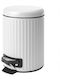 Metallic Bathroom Bin 3lt White