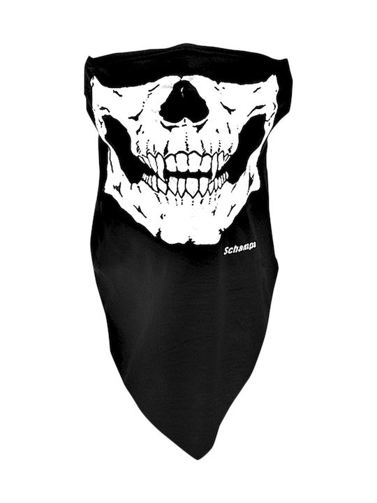 Schampa Skull Περιλαίμιο Αναβάτη Μοτοσυκλέτας Μαύρο/Λευκό Χρώμα