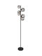 Globo Lighting Riha Floor Lamp H155xW28.5cm. with Socket for Bulb G9 Black
