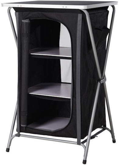 AT0001205 Wardrobe Metallic for Camping Folding Black