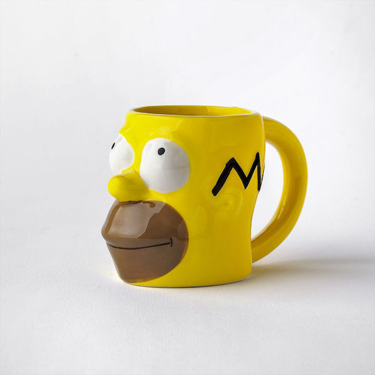 Simpsons 3D Κούπα Κεραμική Κίτρινη 300ml