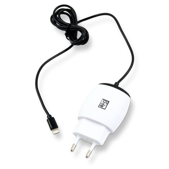 2GO 2GO Mobile Phone Charger with Built-in Lightning Cable 12W White
