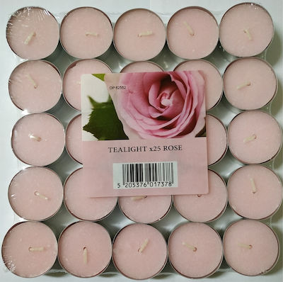 Candil Scented Tealights Rose Pink (up to 4hrs Duration) 25pcs