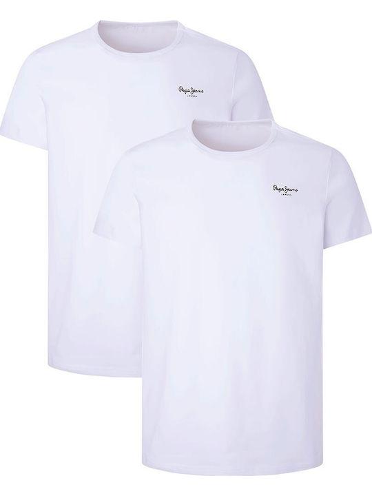 Men's Short Sleeve Undershirts White 2Pack