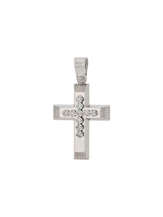 Skaras Jewels Women's White Gold Cross 14K