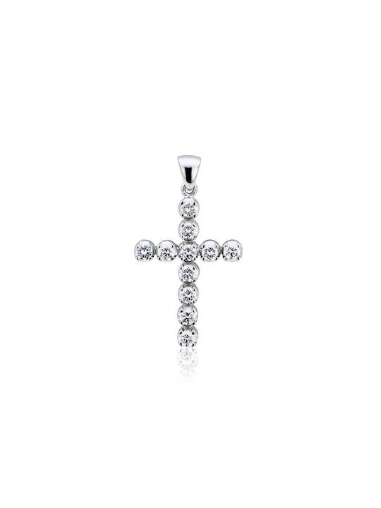 Skaras Jewels Women's White Gold Cross 18K