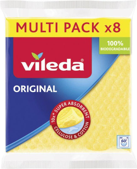 Vileda Vileda Cleaning Cloths with Microfibers General Use Multicolour 18x20cm 8 Pieces