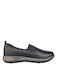 WG506B01 Anatomische Damen Slip-Ons aus Kunstleder Schwarz
