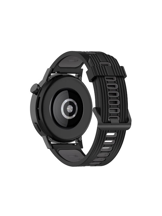 Techsuit Watchband W002 Armband Silikon Schwarz (Samsung Galaxy Watch 4 , Galaxy Watch Active 1 / 2 (40 mm / 44 mm), Huawei Watch GT / GT 2 / GT 3 (42 mm))