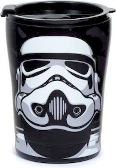Puckator Stormtrooper Κούπα Μεταλλική με Καπάκι Μαύρη 300ml