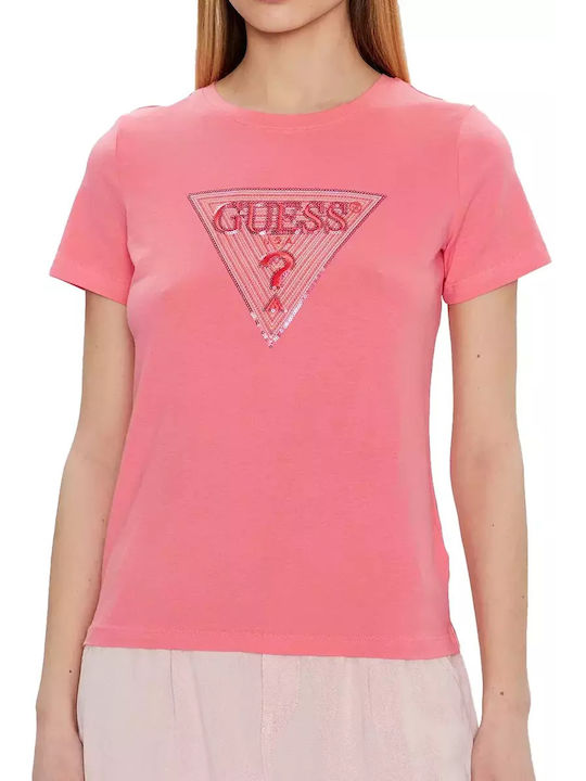 Guess W3GI61K6YW1 Women's T-shirt Plastic Pink