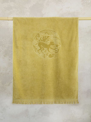 Nima Suntan Beach Towel Cotton Brown with Fringes 160x90cm.