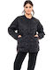 -6 Women's Short Puffer Jacket for Winter Black