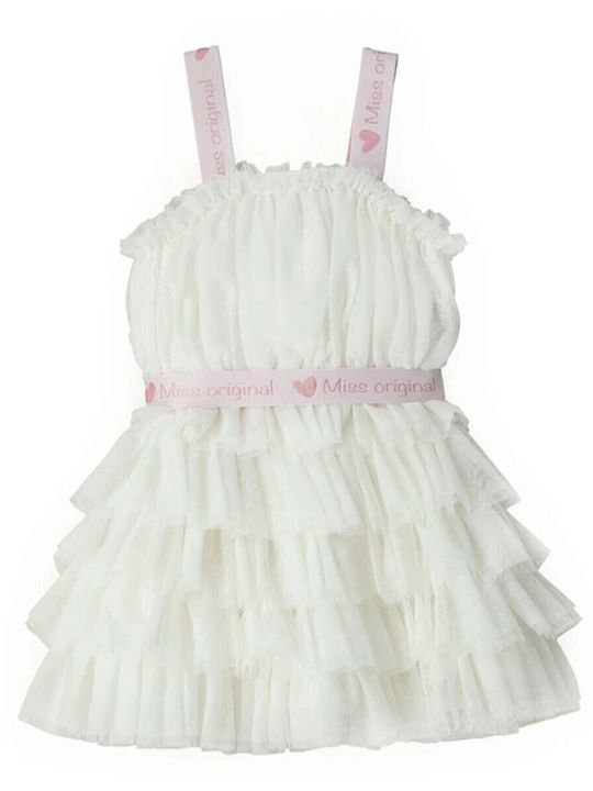 Children's Dress Sleeveless Tulle Ecru