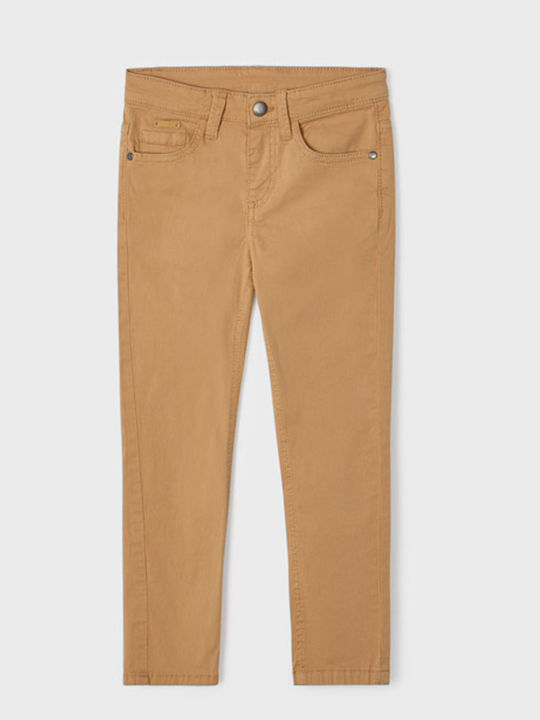 Mayoral Kids' Chino Fabric Pants Brown Fit