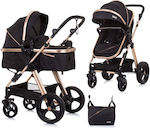 Chipolino Havana 2 in 1 Verstellbar 2 in 1 Baby Kinderwagen Geeignet für Neugeborene Ebony 9.95kg