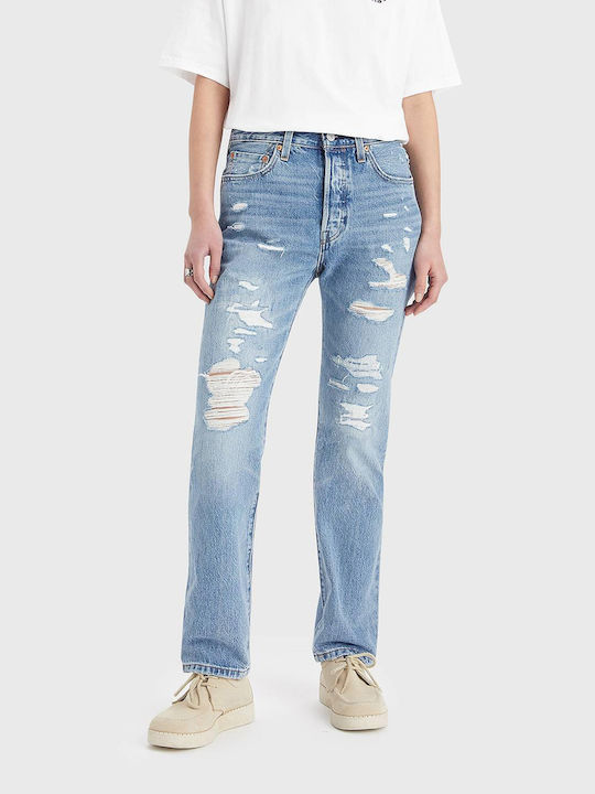 Levi's 501 Γυναικείο Jean Παντελόνι με Σκισίματα