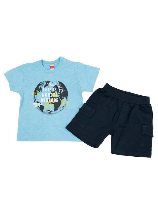 Joyce Kids Set with Shorts Summer 2pcs Light Blue