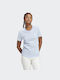 Adidas Loungewear Essentials Women's Athletic T-shirt Striped Blue Dawn