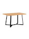 Emely Table Dining Room Wooden with Metal Frame 140x80x77cm