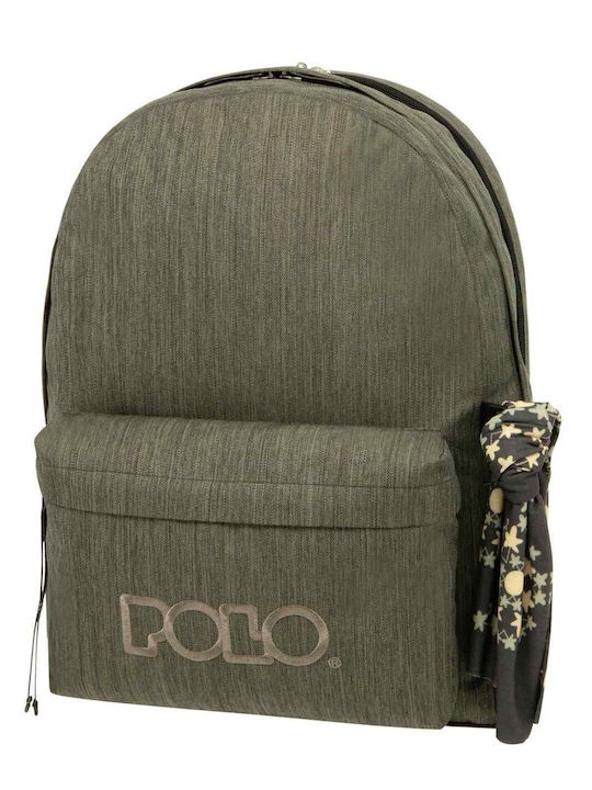 Polo Original Double Scarf School Bag Backpack Junior High-High School in Gray color 2023