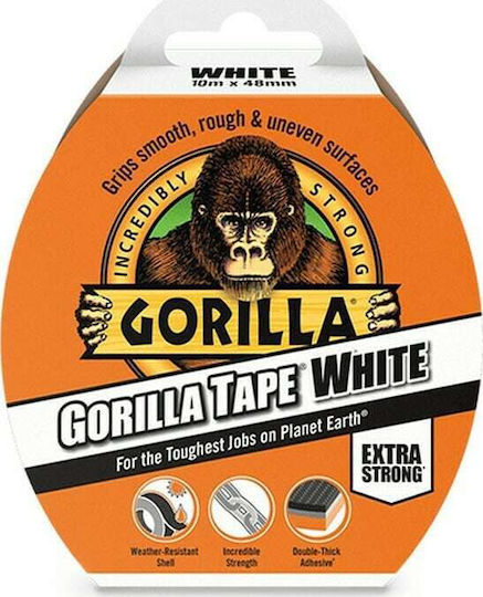 Gorilla Αυτοκόλλητη Υφασμάτινη Ταινία Λευκή 10mx48mm