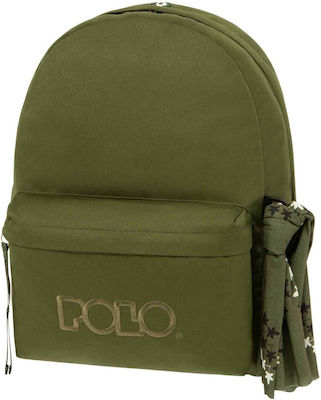Polo Original Scarf School Bag Backpack Junior High-High School in Green color 2023