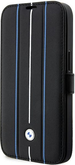 BMW Leather Stamp Book Synthetic Leather Blue Lines (iPhone 14 Pro)