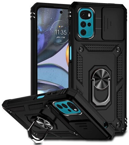 Umschlag Rückseite Kunststoff Schwarz (Moto G22)