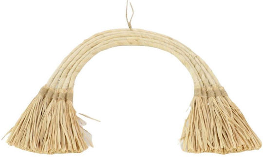 Atmosphera Decorațiune Suspendată Arc Lucrată Manual Bej Din Rafia 31x28cm