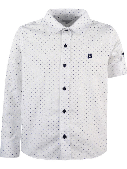 Kinder Polka Dot Hemd Langarm Weiß 42-223192-4