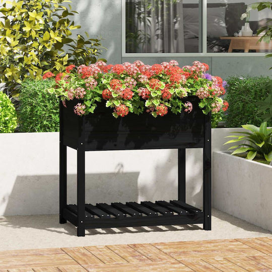 vidaXL Blumenkasten Hölzernes Schwarz 82.5x54x81cm.