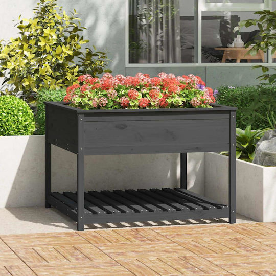 vidaXL Кутия за саксии Дърво Сив 111.5x111.5x81см.