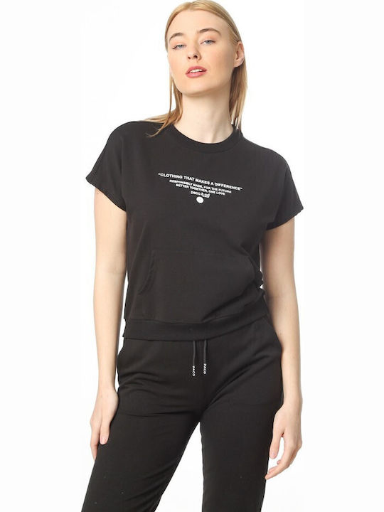 Paco & Co Γυναικείο T-shirt Μαύρο