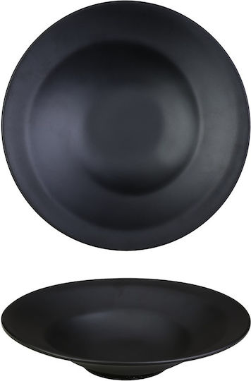 Servewell Teller Suppe aus Melamin Schwarz mit Durchmesser 25cm 6Stück