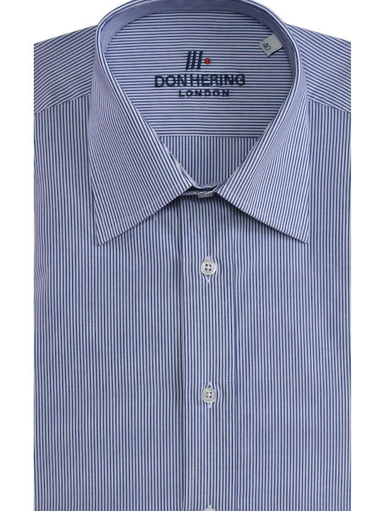 Striped shirt modern fit Don Hering Blue COTTON CLASSIC COLLAR STRIPED BUSINESS