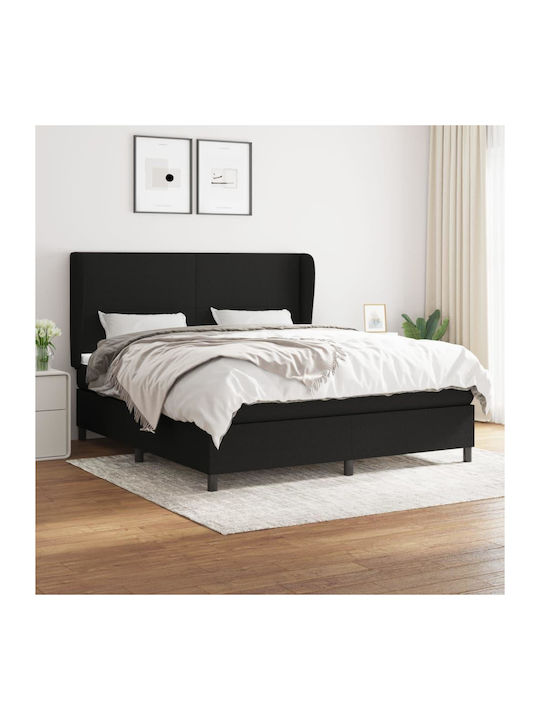 Bett Übergröße Mit Stoff bezogen Schwarz mit La...
