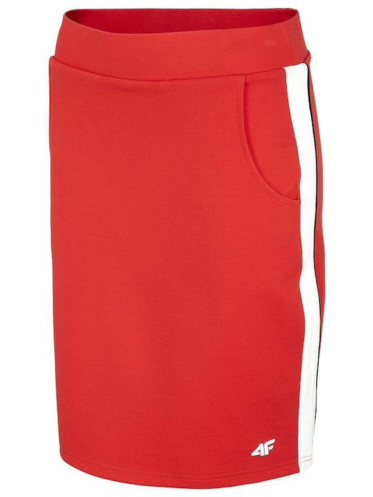 4F Midi Skirt in Red color