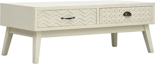 Rectangular Central Wooden Coffee Table with Drawers Gray M110xP50xH40cm