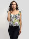 Guess Women's Summer Blouse Sleeveless Floral Multicolour