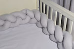 Baby Oliver Crib Bumpers Braided Inside Gray 20x200cm