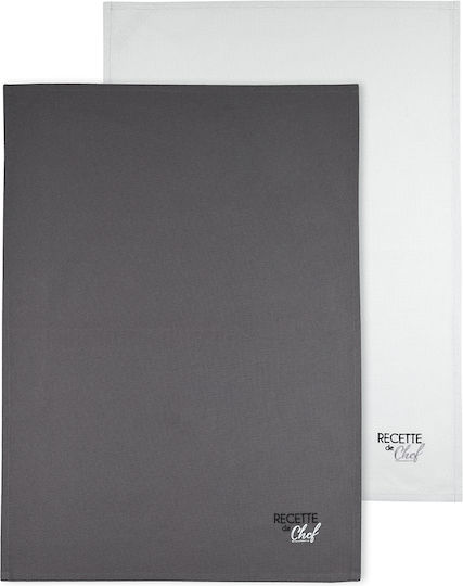 Duo Geschirrtuch aus 100% Baumwolle Gris / Perle 70x50cm 2Stück
