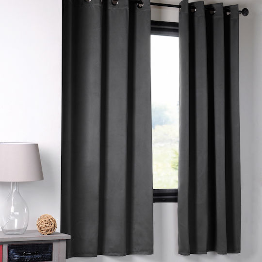 Κουρτίνα Παραθύρου με Τρουκς S-F Notte Anthracite 135x180εκ.