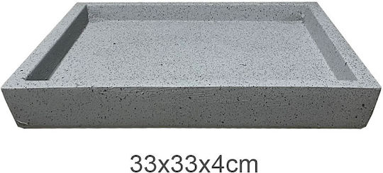 Marhome Plate Pot Plastic Gray 33x33cm 06-23230-3