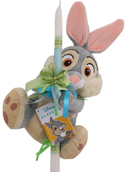 Lumânare de Paște Rotundă cu Cutie Thumper Bambi 36buc Gri