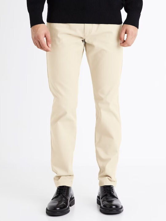 Celio Ctocharles Pantaloni bărbați Bej