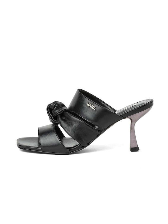 Karl Lagerfeld Leder Damen Sandalen in Schwarz Farbe