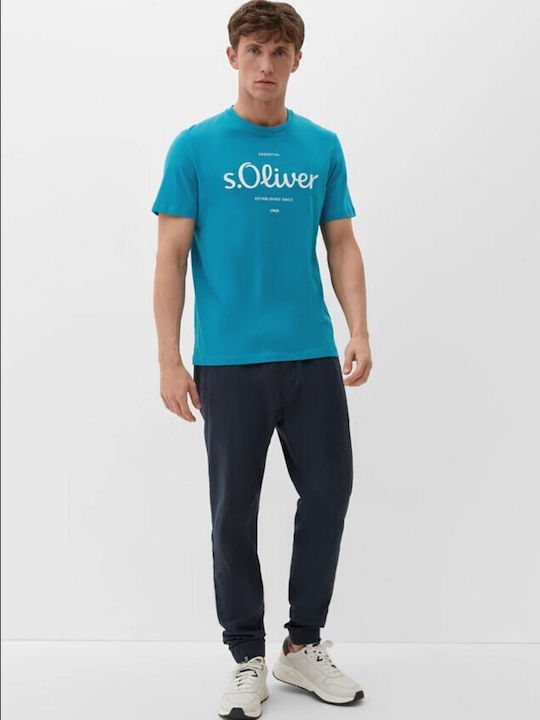 S.Oliver Herren T-Shirt Kurzarm Turquoise Blue