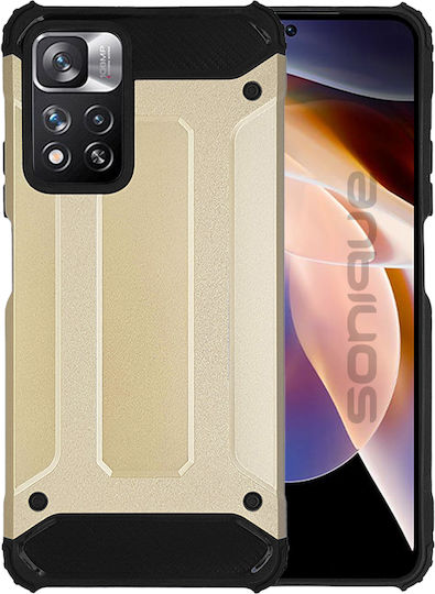 Sonique Heavy Armor Задна корица Силикон / Пластмаса 2мм Златист (Redmi Note 11 Pro+ 5G)